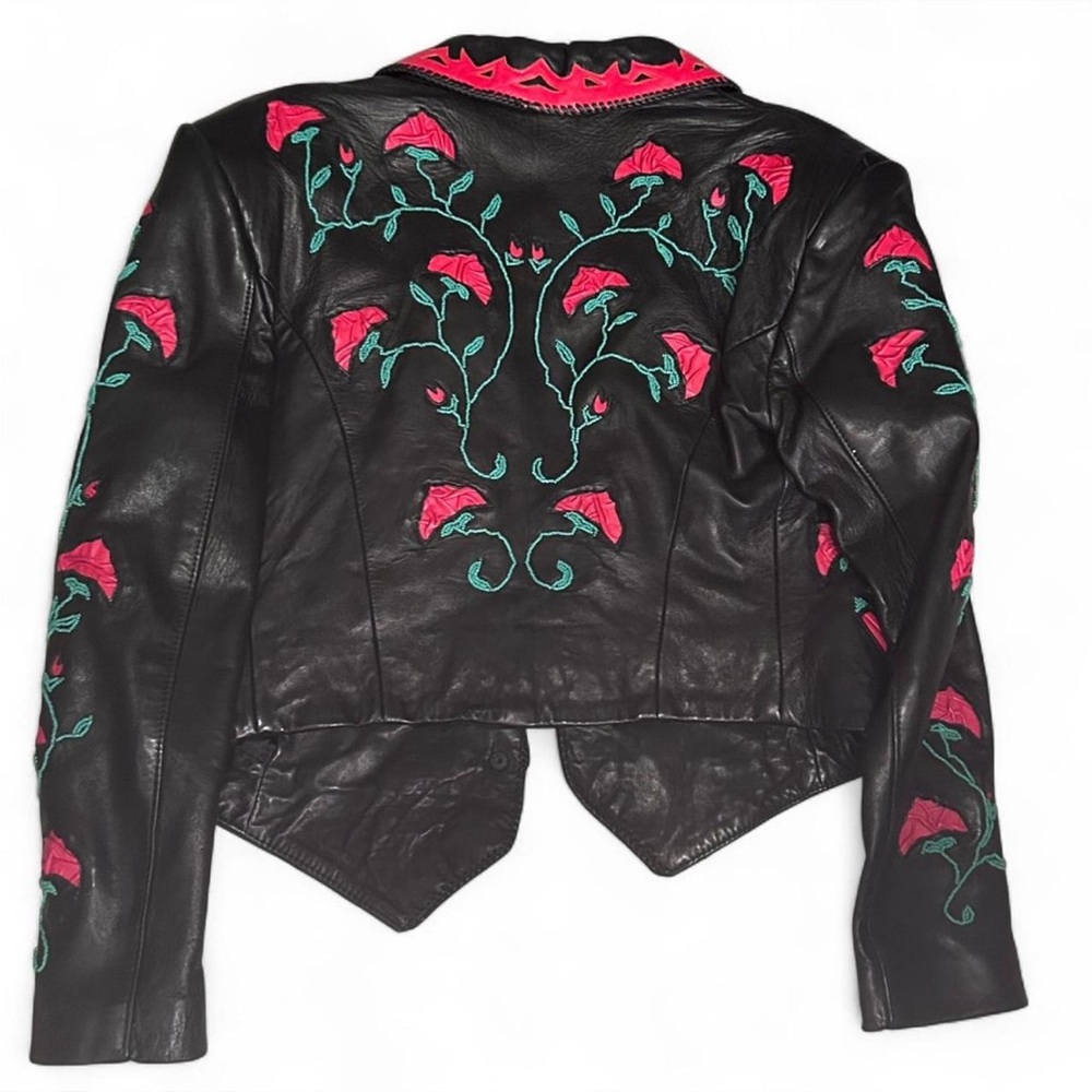 Vintage, rare, and unique beaded leather moto jacket - Picture 4 of 7
